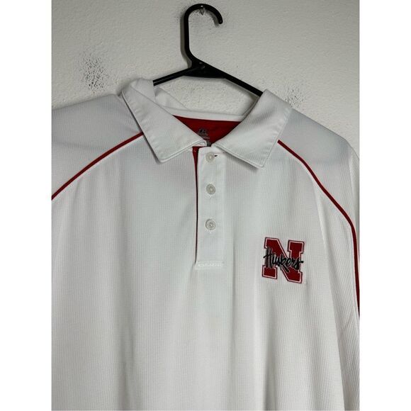 Russel Shirt Men's Large Red White Athletic Polo Size XXL N Huskers See Desc - Picture 3 of 13